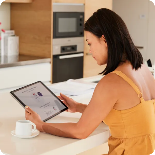 Person using a tablet.